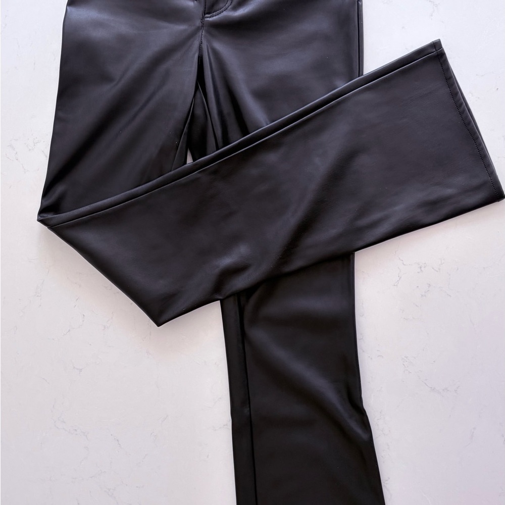 DKNY Classic Black Faux-Leather Women's Pants